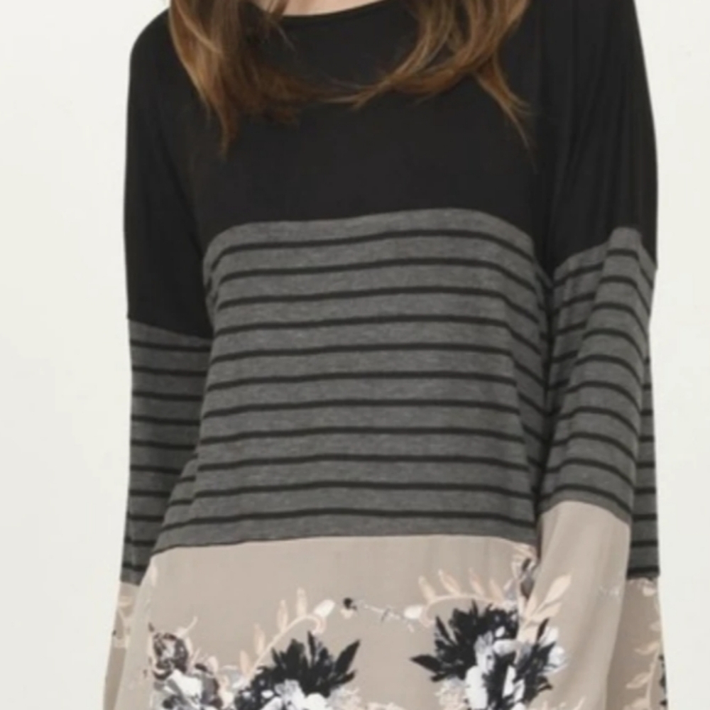 Egs by eloges Women's Crew Neck Contemporary Tunic - Picture 3 of 10